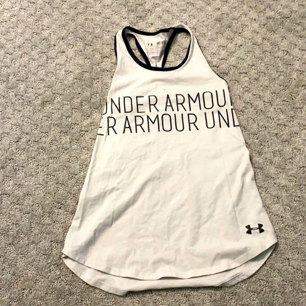 White under Armor active wear top